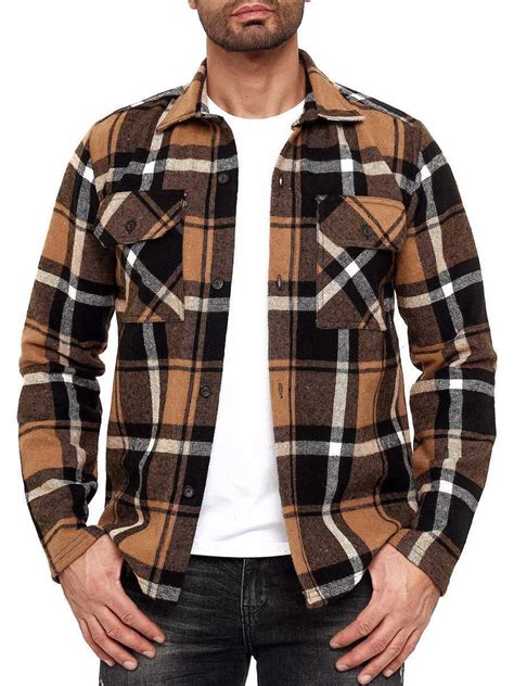 Hemd Herren Freizeit Shirt Flanell Hemden Langarm Kariert