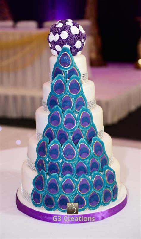 Peacock Feather And Rose Wedding Cake Professional Picture Flickr