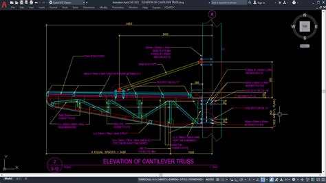 DETAILS OF CANTILEVER TRUSS [DWG]