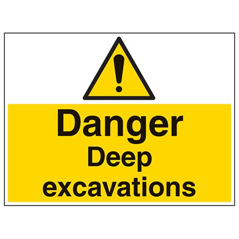 Danger Deep Excavations Large Landscape Caution Danger Safety