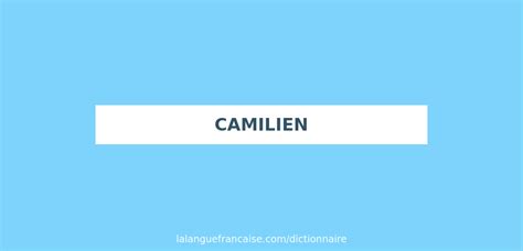 Définition de camilien Dictionnaire français