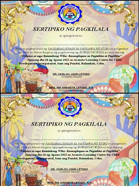 Certificates Buwan Ng Wika Pdf