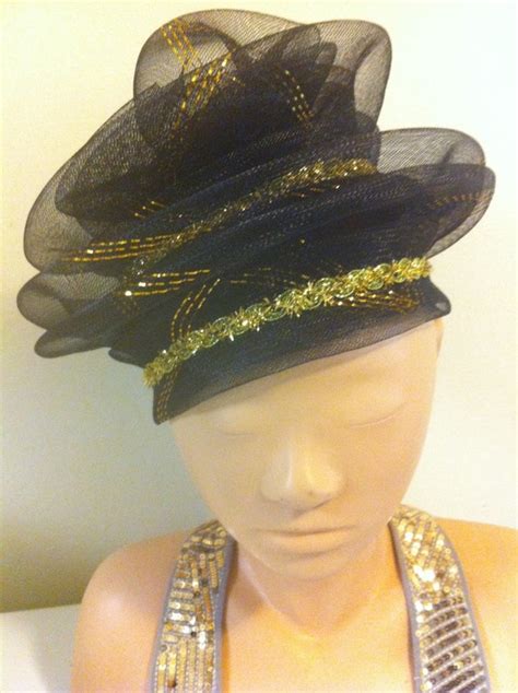 African Headpiece Black African Head Wrap Funeral Hat