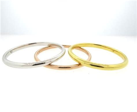 Milor 14k Tri Color Gold Bangle Bracelet Set Of 3 Gold Bangle