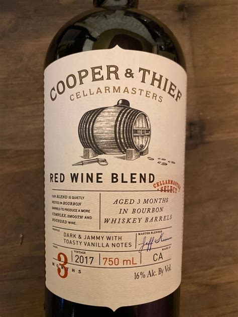 2017 Cooper And Thief Cellarmasters Red Wine Blend Aged In Bourbon