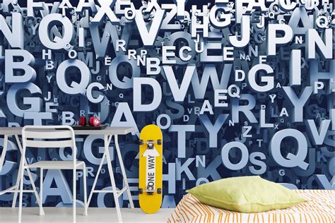 3D Wallpaper Letters Numbers Alphabet 3d Image 3d Wallcovering - Etsy