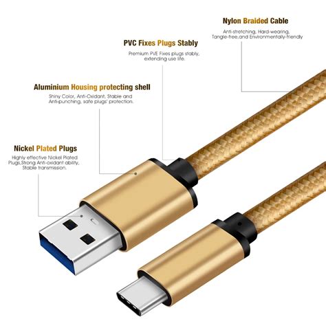 Nylon Braid Usbc Cable 1m2m 3a 60w Fast Charging Usb Type C Fast Cable 30 For Samsung Phone