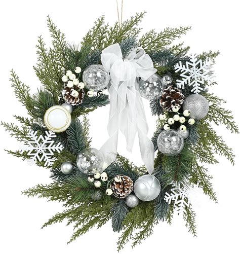 Amazon.com: ZHLLJSLJF Christmas Wreaths with Lights for Front Door ...