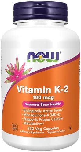 Amazon NOW Supplements Vitamin K 2 100 Mcg Menaquinone 4 MK 4