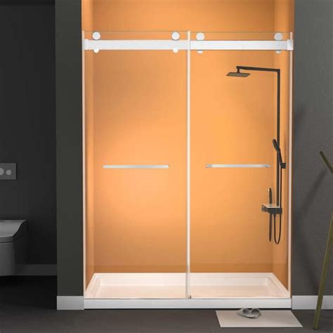 Getpro In W X In H Double Sliding Frameless Shower Door In