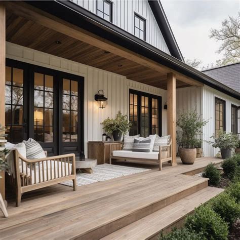 Modern Farmhouse Porch With Cozy Outdoor Living Space