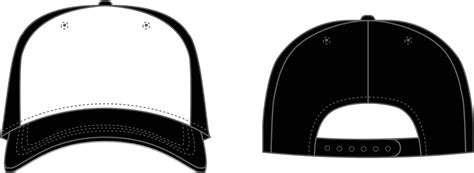 Blank Black Trucker Hat Vectorize For Designers Front And Back View