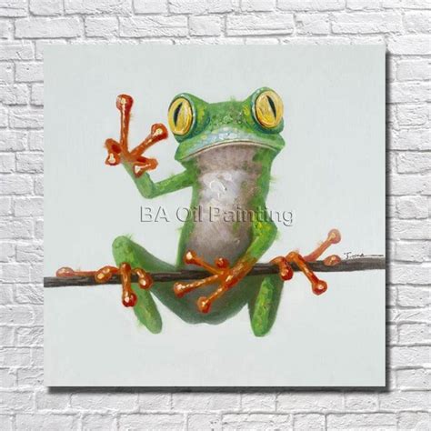 Hand Painted Oil Painting On Canvas Abstract Frog Paintings Modern Decoration Wall Art Living ...