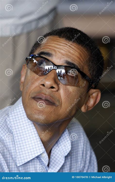 Barack Obama with Protective Glasses Editorial Stock Photo - Image of ...