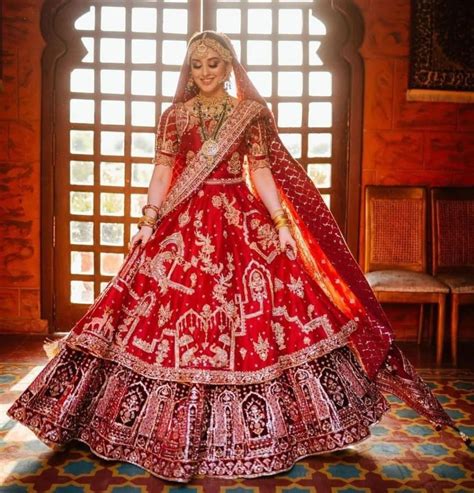 Red Indian Wedding Lengha