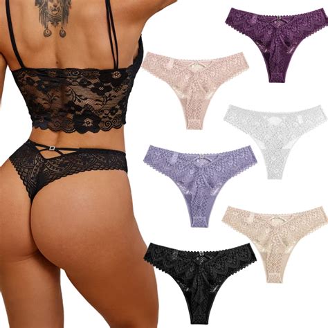 Finetoo 2024 New Sexy Design Women Lace Thongs Hot G String Breathable Panties Ladies Elastic