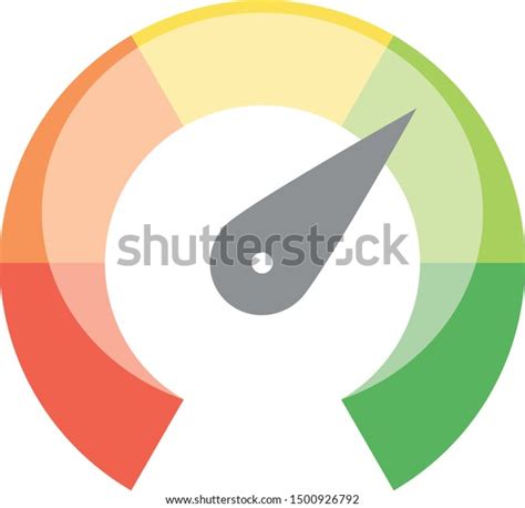 Radial Gauge Scale Red Green Arrow Stock Vector Royalty Free