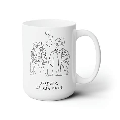 Korean Mug K Drama Lover Coffee Mug Saranghae Coffee Cup K Drama Fan