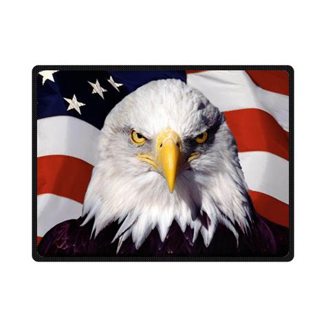 Bald Eagle American Bedding Throw Fleece Blanket