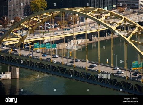 Fort Pitt Bridge Monongahela River Pittsburgh Pennsylvania Usa Stock