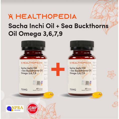 Healthopedia Sacha Inchi Sea Buckthorns Oil Softgel Pcs Bottle