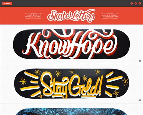 Skate Letters One Page Website Award