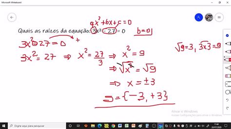 Resolução De Exercícios Equação Do 2º Grau Incompleta 9º Ano Youtube