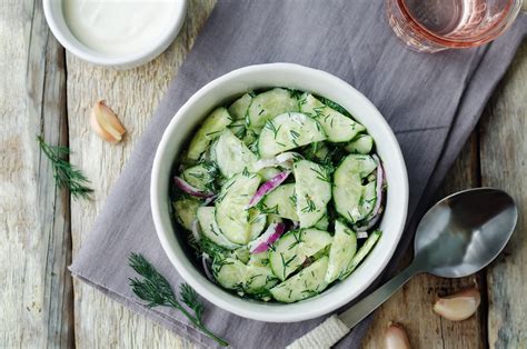 Salade de concombre sauce crémeuse au vinaigre Programme Malin