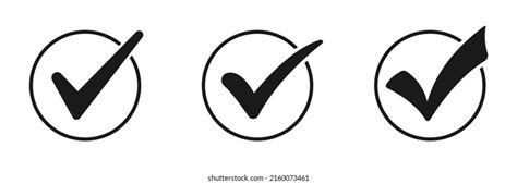 Check Mark Icon Set Illustration Isolated Stock Illustration 2160073461