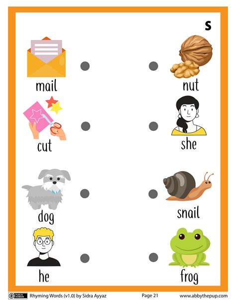 Match The Rhyming Words Worksheet Free Printable Puzzle Games