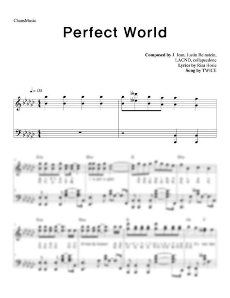 악보 Twice 트와이스 Perfect World 퍼펙트 월드 코드 가사 포함 By 찬스뮤직