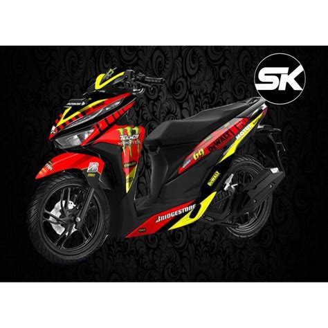 Jual DECAL VARIO NEW FULL BODY MONSTER MERAH KUNING Shopee Indonesia