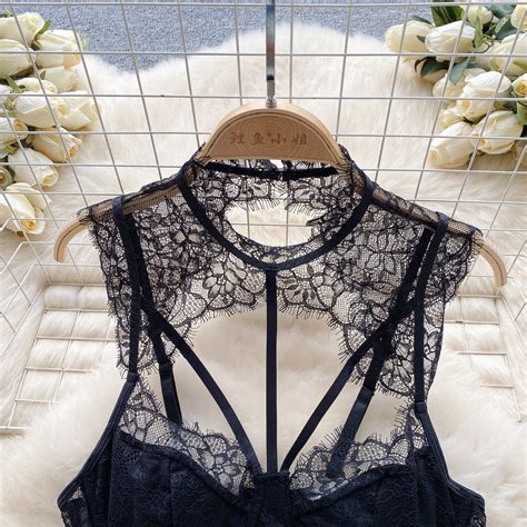 Sexy Black Lace Slim Fitting Jumpsuit Irococo