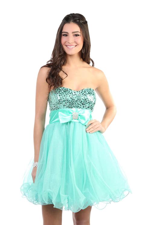 Sequin Glitter Mesh Strapless Party Dress With Bow Accent Spring