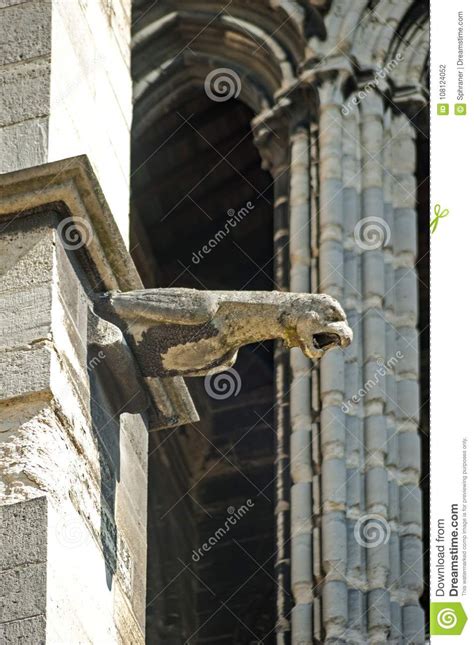 Gargoyle on the Wall of the Saint Denis Cathedral, Paris Stock Photo ...