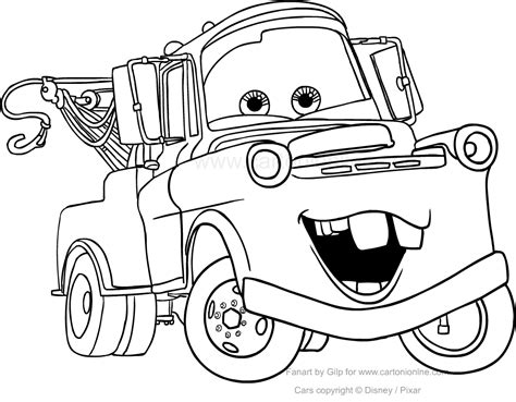 Dibujo de Tow Mater de Cars para colorear