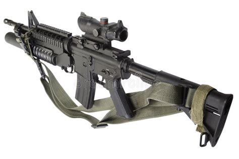 M4 Carbine Equipped With M203 Grenade Launcher Stock Photo Image Of