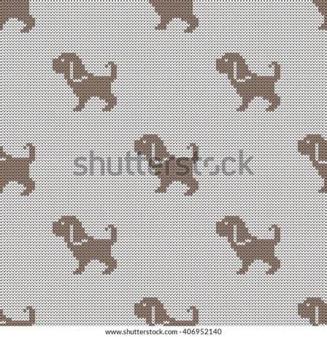 Hakuun Knitted Seamless Pattern Dogs liittyvä vektorikuva rojaltivapaa