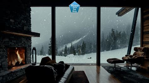 🌨️ Relaxing Winter Ambience In A Cozy Cabin Snowfall And Fireplace