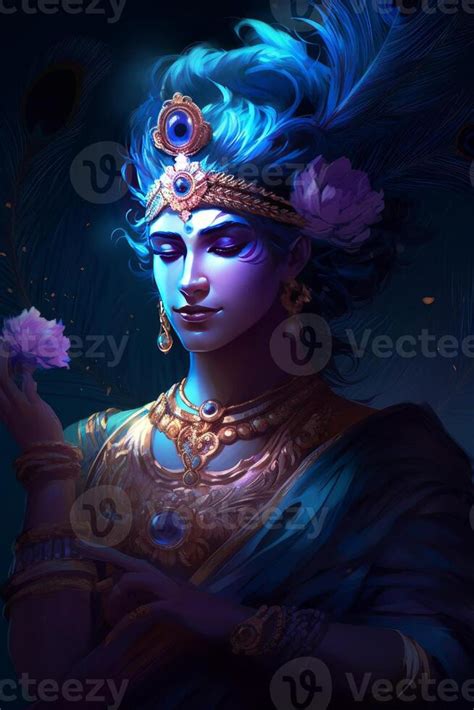 A Graphic Ultra Hd Illustration Image Of Vishnu Hindu God