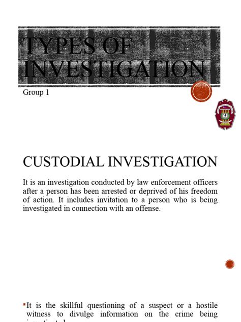 Types of Criminal Investigation | PDF