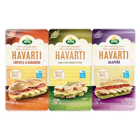 Arla Havarti Variety Cheese Slices 3 X 250g Fruitfull Offices