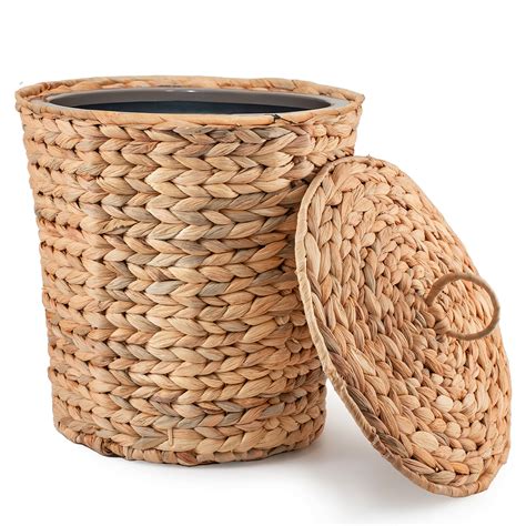 Buy Kolwoven Wicker T Can With Lid In Bedroom Bathroom Gallon