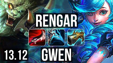 RENGAR Vs GWEN JNG 1v4 Quadra 79 Winrate 9 Solo Kills EUW