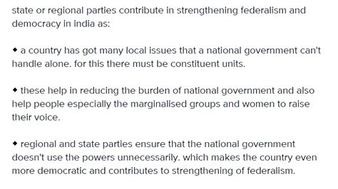 How Do State Or Regional Political Parties Contribute In Strengthening