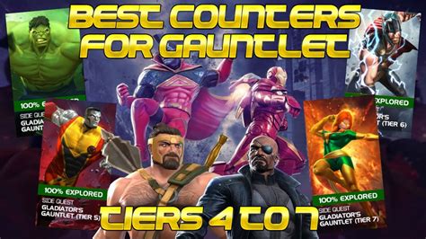 Best Champs To Counter Tier 4 Tier 7 Gauntlet September Side Quest Marvel Contest Of