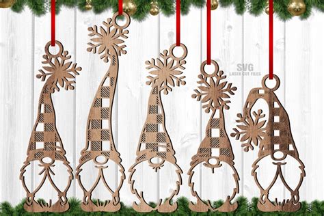 Gnome SVG Bundle | Christmas Ornament SVG Laser Cut Files