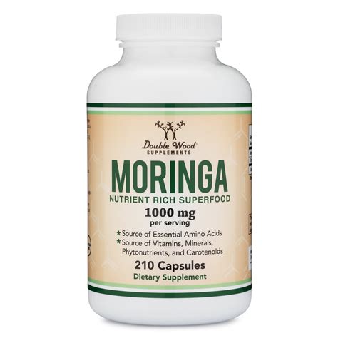 Moringa Powder Capsules Organic And Vegan 210 Count 1 000mg Per