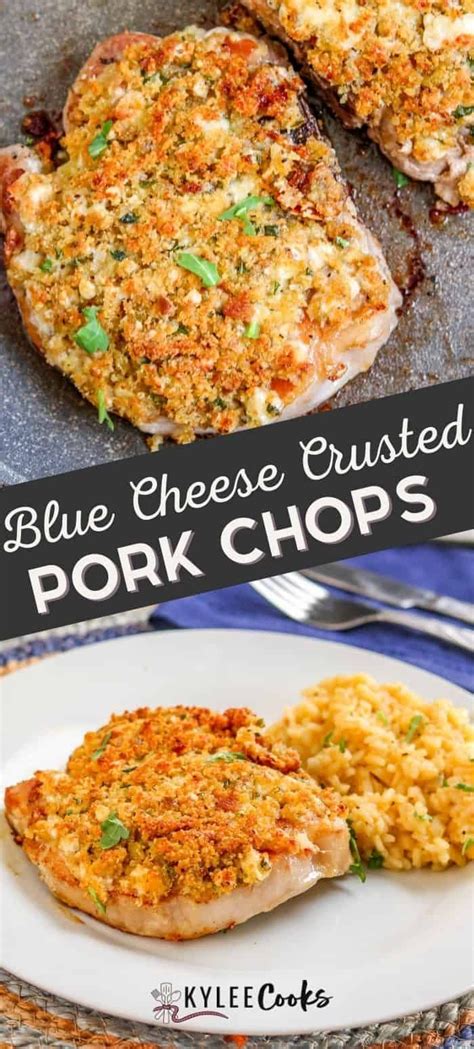 Blue Cheese Crusted Pork Chops Boneless Pork Chop Recipes Blue Cheese Recipes Pork Dishes