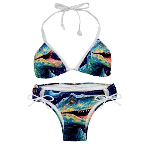 Starry Dinosaur Detachable Sponge Adjustable Strap Bikini Set Pack